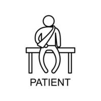 paciente línea vector icono