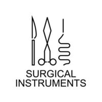 surgical instruments line vector icon