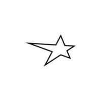 volador estrella línea vector icono