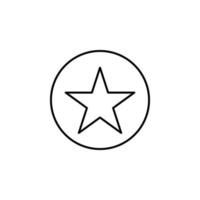 star in a circle line vector icon