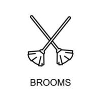brooms vector icon