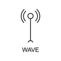 antena ola vector icono