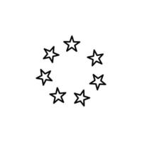 stars in a circle line vector icon