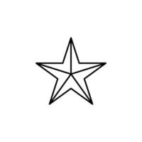five-pointed star line vector icon