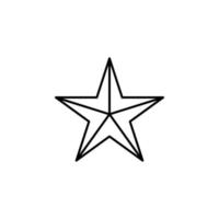 five-pointed star line vector icon