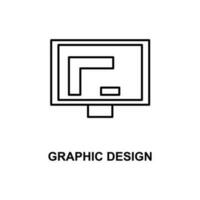 gráfico diseño en monitor vector icono