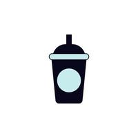 juice in a plastic cup vector icon