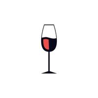 un vaso de vino vector icono