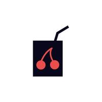 cherry juice in a box vector icon