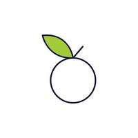 apple with leaves vector icon