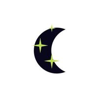 icono de vector de luna y estrellas