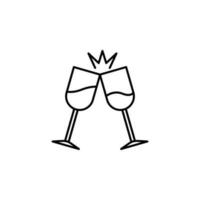 glasses clink glasses vector icon