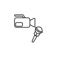 microphone and camera vector icon