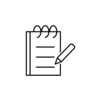 notebook and pen vector icon