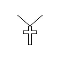 cross pendant outline vector icon