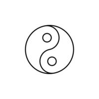 yin yang contorno vector icono