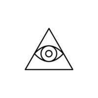 eye in the pyramid outline vector icon