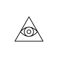 eye in the pyramid outline vector icon