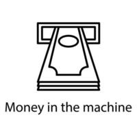 money in ATM vector icon