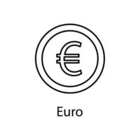 euro coin vector icon