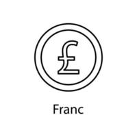 franc coin vector icon