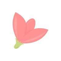 Nature background with blossom branch of pink flowers and butterfly vector icon