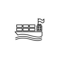 ship with containers outline vector icon