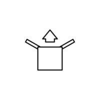 open box outline vector icon