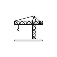 loading crane outline vector icon