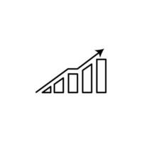 growth chart outline vector icon