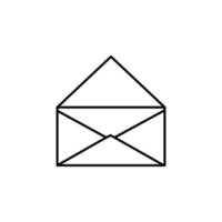 open envelope outline vector icon