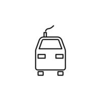 train front view outline vector icon