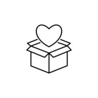 box with a heart outline vector icon
