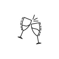 glasses of champagne dusk style vector icon