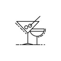 cóctel bebidas oscuridad estilo vector icono