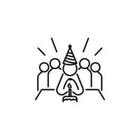 birthday with cake dusk style vector icon