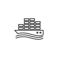 ship with containers outline vector icon