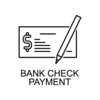 bank check payment vector icon