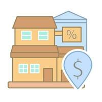 Homes for sale with mortgages vector icon