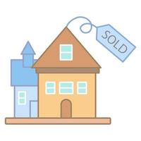 House sold sign vector icon