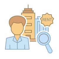 Looking for rental apartments vector icon