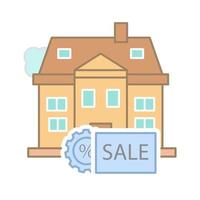 Sale of a house at a percentage vector icon