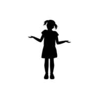 girl surprised silhouette vector