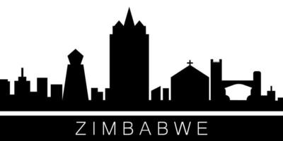 Zimbabwe detailed skyline vector