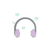 Headphone cold snow colored vector icon