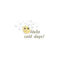 emoji snow text colored vector icon