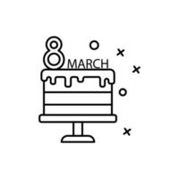 pastel 8 marzo vector icono