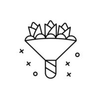 Flowers, bouquet gift vector icon