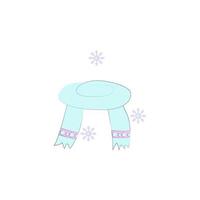 bufanda invierno, nieve de colores vector icono