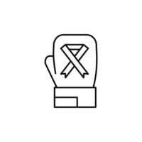 Boxing glove ribbon cancer vector icon